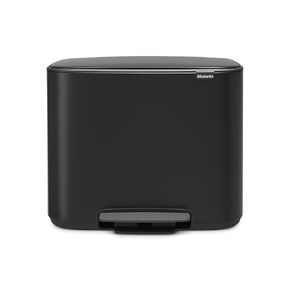 Brabantia Bo Step-On Pedal Trash Can - 16 Gal Inner Bucket (Mineral Concrete Gray) Waste/Recycling Garbage Can, Removable Compartment