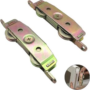 2 pcs Heavy Duty Sliding Screen Door Roller Assembly, Sliding Patio Door Roller Replacement,1-1/4 Inch Steel Ball Wheel Bearing（Side Adjustable）