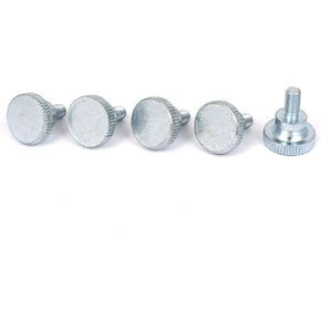 uxcell a16050300ux0545 M6x12mm Zinc Plated Metric Flat Knurled Head Thumb Machine Screws Bolts 5 Pcs