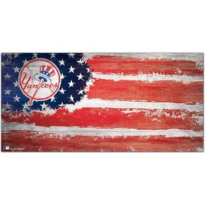 MLB New York Yankees Unisex New York Yankees Flag Sign, Team Color, 6 x 12