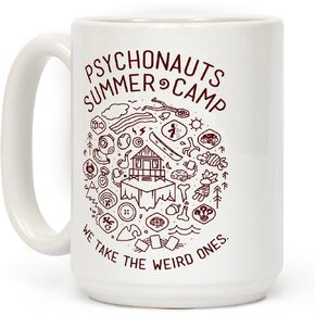 LookHUMAN Psychonauts Summer Camp White 15 Ounce Ceramic Coffee Mug