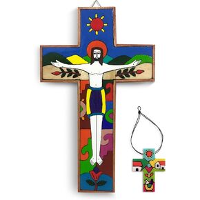 Crucifix Wall Cross Catholic Crosses For Wall Wooden Cross Wall Decor Wall Crosses For Home Decor Religious Wall Decor Cross For Wall Christian Gifts For Mom Cross Decor Jesus Decor 5 x 8 inches