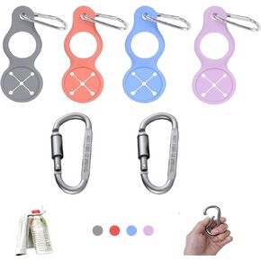 6 Pack:Water Bottle Clip,Water Bottle Carabiner Clip,Silicone Water Bottle Carrier with Carabiner,Fits Any Water Bottles with a Mouth Diameter from 1.15 to 1.3 inches and Weighing up to 35 Ounces.