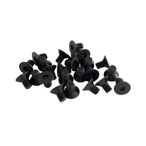 M6 x 10 Screws Countersunk YQBOOM 10.9 Carbon Steel Hex Head Screws Socket Head Cap Black Oxide Fully Threaded 25 Pcs