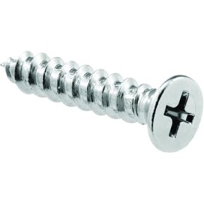 Prime-Line 651-0487 Phillips Flat Head Screw, #10 x 1 In., Steel, Chrome Plated (100 Pack)