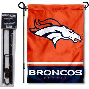 WinCraft Denver Broncos Garden Flag with Stand Holder
