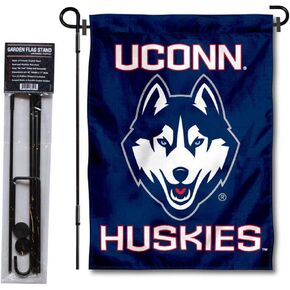 College Flags & Banners Co. Connecticut Huskies Garden Flag with Stand Holder