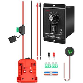 Power Wheel Adapter Kit Fit for Milwaukee M18 18V Battery with DC 12-60V Motor Speed Controller Kit and Build-in Low-Voltage Protection for DIY RC Car Truck Robotics Toys