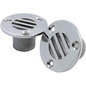 316 Stainless Steel Boat Floor Deck Drain, Through Hull Deck Drain for Yacht Kayak or Bathroom Drain Supplies of 2 Pcs