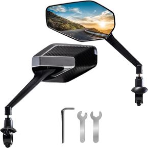 Bike Mirror a Pair, Adjustable Bicycle Mirrors for Handlebars,Bike Mirrors Handlebar Rear View Mirror, HD Glass Bike Side Mirrors for Mountain Road Bike Bicycle-Newlight66