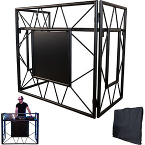 DJ Booth Stand | DJ Booth Table For Your Party | Portable DJ Booth | Foldable DJ Stand | Optimal Tablespace For All Your DJ Equipment | DJ Stand With Black Table