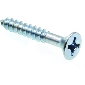 Prime-Line 9035622 Wood Screw, Flat Head Phillips, #10 X 1-1/4 in, Zinc Plated Steel, Pack of 100