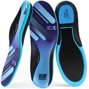 XINIFOOT Performance Insoles Carbon Fiber Shoe Insoles for Men and Women with Ergonomic Orthotic Arch Support and Heel Shock Absorbing Cushion for Running, Sneaker Insoles, Injury Protection