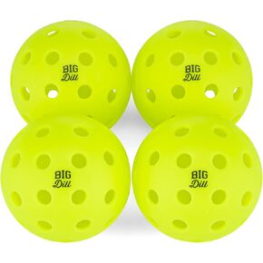 Big Dill Pickleball Co. Relish Outdoor Pickleball Balls or Indoor Pickleball Balls with Bag | Pickle Balls Pickleballs USAPA Approved (Pack of 4)