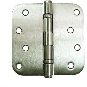 Hinge Outlet Exterior Satin Nickel Ball Bearing Hinges 4 inch with 5/8 Inch Radius, 2 Pack
