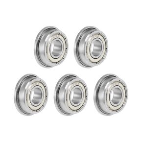 uxcell F698ZZ Flange Ball Bearing 8x19x6mm Shielded Chrome Bearings 5pcs