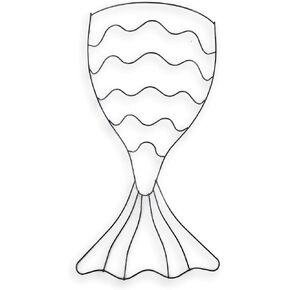 Floral Garden Mermaid Tail Shaped Wire Wreath Form - 17 x 9.5 Inches