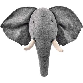 Elephant Stuffed Animal Head Wall Decor Stuffed Plush Toy Elephant Plush Head Hanging Wall Decor Safe Soft for Bedroom or Playroom