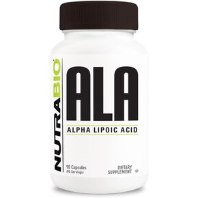 NutraBio Alpha Lipoic Acid (ALA) Supplement, 300mg – Supports Antioxidant Health, May Boost Energy Production and Wellness, 90 Vegetable Capsules