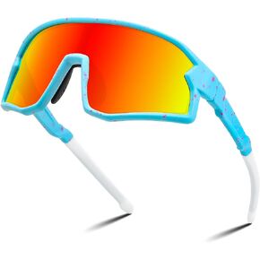 FEISEDY Kids Sunglasses Polarized Youth Baseball Sunglasses Sports Cycling Glasses for Boys Girls Age 4-8 B0183
