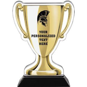 Crown Awards 7" Spartan Mascot Gold Cup Trophies, Custom Spartan Mascot Acrylic Cup Trophy Prime