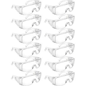 Queekay Safety Glasses over Eyeglasses Anti Dust Impact Scratch Safety Goggles for Men Women Nurses Workers Architect Lab