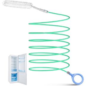 Tube Pipe Cleaner Brush with Nylon Bristles, 120" Flexible Drain Brush & Straw Cleaner Brush Extra Long, Refrigerator Coil Cleaning Brush for Home Kitchen Cleaning Straw, Refrigerator Drain