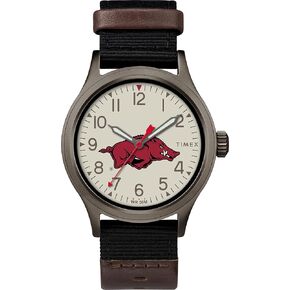 Timex Tribute Men's Collegiate Pride 40mm Watch - Arkansas Razorbacks with Black Fastwrap Strap