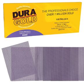 Dura-Gold Premium 1/4 Sheet Size Purple Ceramic Mesh Sandpaper, 20 Sheet Variety Pack, Grits 80, 100, 120, 150, 180, 220, 240, 320, 400, 600 - Dustless Hook & Loop Backing, Palm Sanders, Sanding Block