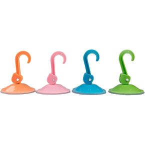 Suction Cup Wall Hanger Hooks – Extra Storage Space for Home, Garage, and Office – Random Colors (4 Pack)