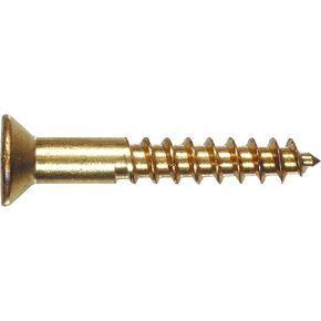 35091 Brass Flat Head Phillips Wood Screw, 10 x 2-Inch, 25-Pack