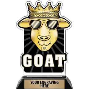 Greatest of All Time Trophies, 7.25" Goat Acrylic Award