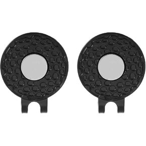 PATIKIL Magnetic Golf Ball Marker Holder, 2 Pack Metal Golf Hat Clips for Women Men Golfer Plants Caps Visor Belt, Black