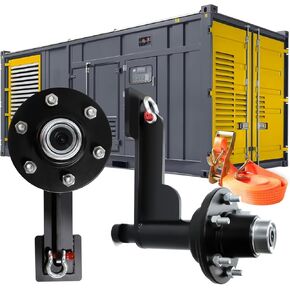 2 Pack Shipping Container Wheels 6-Lug Wheels kit, Shipping Container Accessories, Heavy-Duty Shipping Container Axles with Heavy Duty Ratchet Tie Down-Moves 20ft - 40ft, Shipping Container