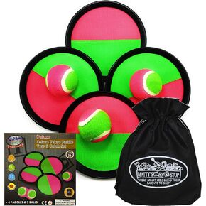 مجموعة ألعاب التجديف الفاخرة من ماتي توي ستوب (خطاف وحلقة) مع 4 مجاديف و3 كرات وحقيبة تخزين - لعبة كلاسيكية خارجية، مثالية للشاطئ أو الفناء الخلفي أو في المنزل! in Kuwait