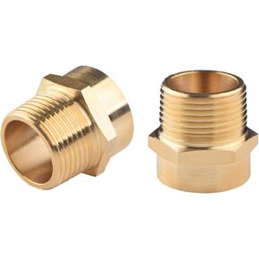 2 Pack G 1/2 (BSP) Female Thread to US 1/2 NPT Male Thread Brass Pipe Fitting Adapter,G to NPT Adapter 1/2 Inch Converter Connector