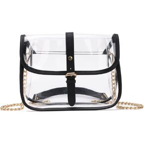 SUKUTU Clear Crossbody Bag Stadium Approved Transparent Concert Sports Event Shoulder Purse