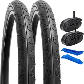 YUNSCM 2-PCS 26" Bike Tires 26x1.95/53-559 and 26" Heavy Duty Bike Tubes Schrader Valve Compatible with 26x1.75 26x1.90 26x1.95 26x2.0 Bike Bicycle Tires and Tubes (P-1087)