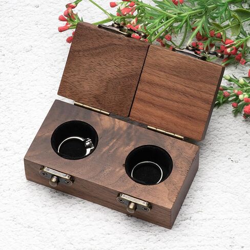 صندوق خاتم خشبي مكون من قطعتين لحفلات الزفاف (السيد والسيدة هيفي + ASquare Single أسود) in Kuwait