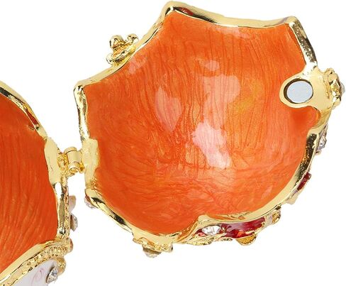 صندوق حلية بيض فابرجيه العتيق باللون الذهبي والأحمر الإمبراطوري صندوق حلية جميل بالمينا الغنية وأحجار الراين المتلألئة لتخزين الهدايا الفاخرة وديكور المنزل ومجموعة in Kuwait