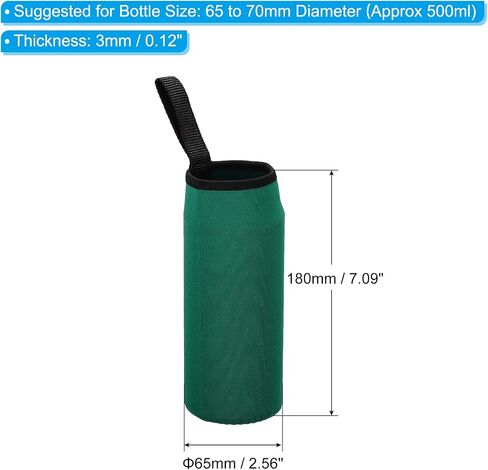 PATIKIL 65mmx180mm Water Bottle Sleeve, 4 Pack Neoprene Insulated Bottle Bag Holder Carrier Pouch with Finger Strap, Red in Saudi Arabia
