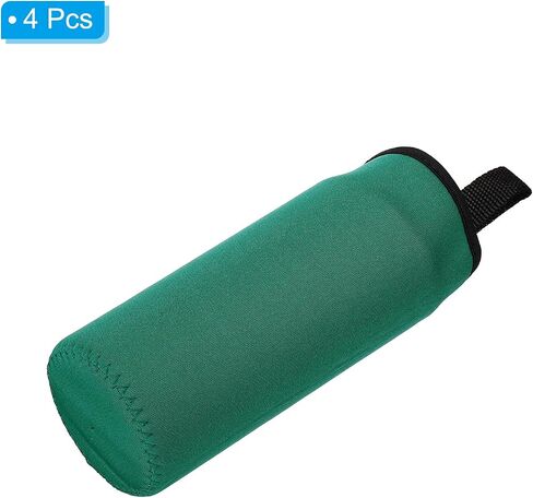 PATIKIL 65mmx180mm Water Bottle Sleeve, 4 Pack Neoprene Insulated Bottle Bag Holder Carrier Pouch with Finger Strap, Red in Saudi Arabia