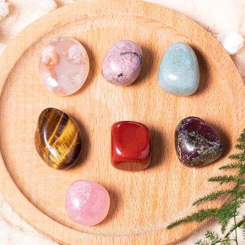 7PCS Tumbled Crystals Stones Polished Blue-vein for Wicca Reiki Chakra Healing Energy Balancing Beginners in Saudi Arabia