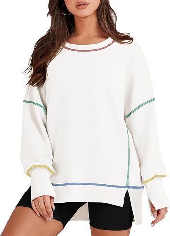 AlvaQ Plus Size Sweatshirt for Women Oversized Hoodie Fall Maple Leaf Print Pullover Hooded Tops Outfits L-4X in Saudi Arabia