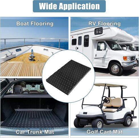 X AUTOHAUX 4 Pcs 14.96"x9.84" EVA Faux Teak Decking Sheet Mat Non-Slip Self-Adhesive for Boat Yacht Marine Deck Pad RV Car Trunk Flooring Carpet in Saudi Arabia