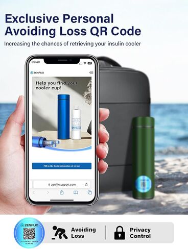 72H Diabetic Insulin cooler travel case With TSA Approved 1-3 Refrigerated Insulin Pen Cooler Keep Medicine Cool While Traveling Carry Avoiding Loss QR & 2 Freezing Bottles (Green) in Saudi Arabia