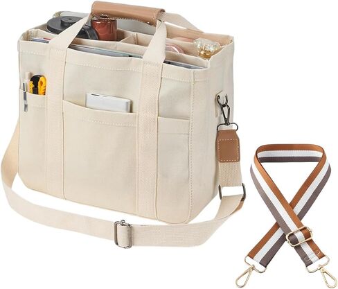 حقيبة حمل من القماش مع جيوب متعددة، حقيبة كتف للنساء، حقيبة يد عصرية، كل شيء، حقيبة حمل مع مقصورة in Kuwait