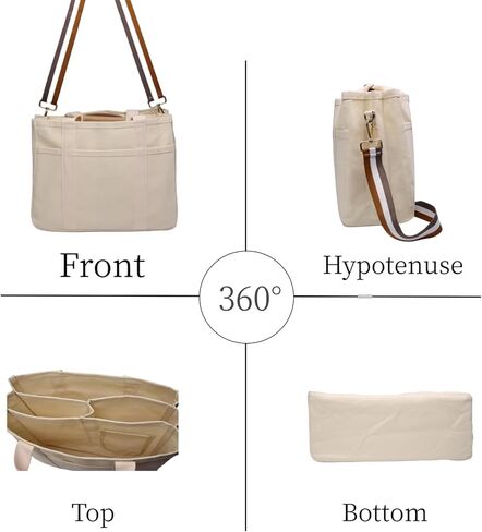 حقيبة حمل من القماش مع جيوب متعددة، حقيبة كتف للنساء، حقيبة يد عصرية، كل شيء، حقيبة حمل مع مقصورة in Kuwait