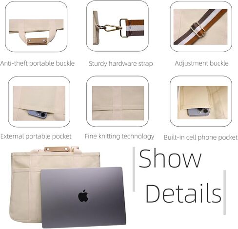 حقيبة حمل من القماش مع جيوب متعددة، حقيبة كتف للنساء، حقيبة يد عصرية، كل شيء، حقيبة حمل مع مقصورة in Kuwait