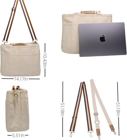 حقيبة حمل من القماش مع جيوب متعددة، حقيبة كتف للنساء، حقيبة يد عصرية، كل شيء، حقيبة حمل مع مقصورة in Kuwait